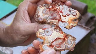 Lets Cut Crazy Lace Agate from Mexico [upl. by Alleuqram]