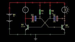 Astable Multivibrator using Transistor Animation [upl. by Arym]