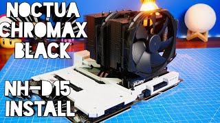 Noctua Chromax Black NHD15 install with an LGA 1700 Core i912900K [upl. by Iturhs627]