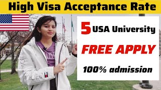 Affordable Universities in the USA 🇺🇸  No Application Fees😱 and High Acceptance Rates  FREE APPLY [upl. by Stern]