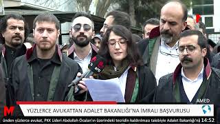 YÜZLERCE AVUKATTAN ADALET BAKANLIĞI’NA İMRALI BAŞVURUSU [upl. by Thorrlow]