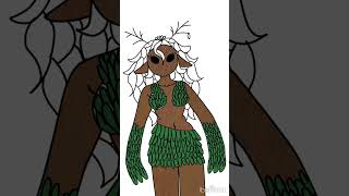 Dryad speed paint🖤💚🤎drawing dryad art [upl. by Friedlander]