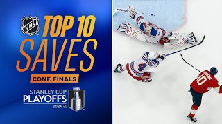 Top 10 Saves from the Conference Finals  2024 Stanley Cup Playoffs [upl. by Oliva739]