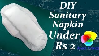 DIY Sanitary Napkin under 2 Rs  Easy Method Periods Pad Making at Home  No Sew [upl. by Yasnil412]