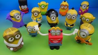 2015 McDONALDS MINIONS MOVIE SET OF 12 HAPPY MEAL TOY COLLECTION VIDEO REVIEW USA [upl. by Collyer]