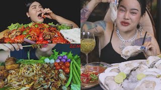 BEST THAI MUKBANGERS AND THAI FOODS PART 1 w Commentary Click CC [upl. by Buonomo]