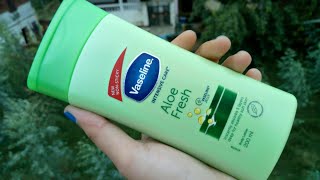 Vaseline Intensive Care Aloe Fresh Body Lotion Review  Body Lotion For Summer [upl. by Ellesor948]