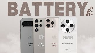 Oppo Find X8 Pro vs iPhone 16 Pro Max vs S24 Ultra vs Pixel 9 Pro XL EXTREME Battery Drain Test [upl. by Kroy]