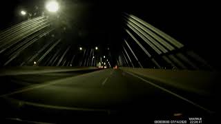 Driving over Port Mann Bridge at Night Southbound [upl. by Andros]