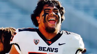 Taliese Fuaga 2023 Season Highlights  Oregon State Right Tackle [upl. by Natsirc]