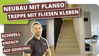 Betontreppe auf Gehrung fliesen [upl. by Ilarrold]