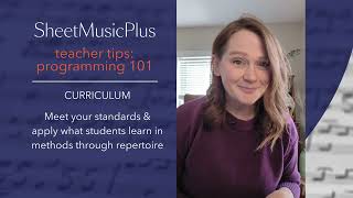 Sheet Music Plus Teacher Tips  Programming 101 Curriculum [upl. by Anaehs]