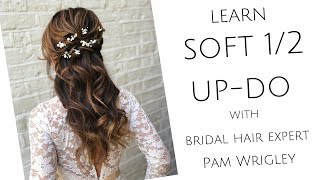 Half up half down bridal amp bridesmaid soft wavescurls hairstyle with braids [upl. by Ingar633]