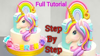 How To Make A Unicorn Cake  Rainbow Unicorn Cake  Unicorn Theme Cake With Rainbow Look [upl. by Assiroc]