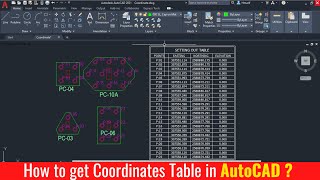 How to get Coordinates Table in AutoCAD [upl. by Amelia]