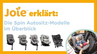 Joie erklärt Drehbare Kindersitze  Unterschiede Spin 360 iSpin 360E iSpin Grow amp iSpin Safe [upl. by Gayelord]