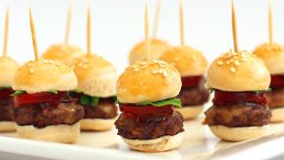 How To Make Mini Hamburgers  Finger Food Video Recipe [upl. by Ekrub]