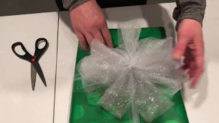 How to make a bow for present using tulle [upl. by Goeselt]