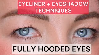 EYELINER TECHNIQUES FOR FULLY HOODED EYES  MAKEUP FUNDAMENTALS ✔️ [upl. by Ahsinirt995]