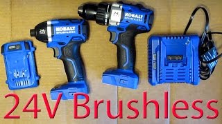 Review Kobalt 24V Brushless 14 Impact driver amp compact drill kit [upl. by Ahscrop]