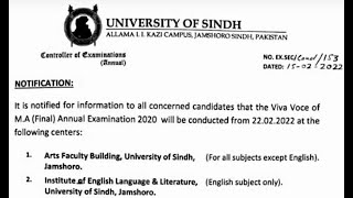 Viva Voice of MA Final Annual Examination 2020  Sindh University Annual Examination Viva Voce [upl. by Arracahs76]