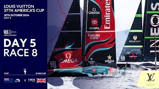 Louis Vuitton 37th Americas Cup Race 8  Emirates Team New Zealand vs INEOS Britannia  Full Replay [upl. by Bryna43]