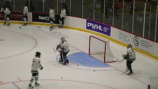 PWHL Boston goalies Aerin Frankel and Emma Söderberg warm up 11324 [upl. by Alleda541]