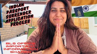 How to surrender Indian Passport and BLS information 2024 canada indianpassportsurrender [upl. by Godden883]