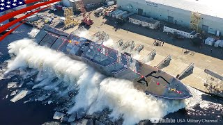 Exciting Launches Sideways  See all 16 Freedomclass LCS from Lead Ship to Last Ship [upl. by Raina916]