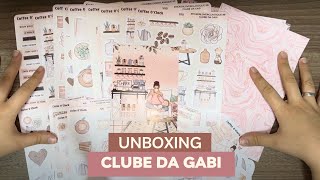 Unboxing Clube da Gabi  Plano Classique Coffee OClock  art journal [upl. by Askwith453]