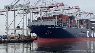 CMA CGM St Exupery Container Ship Southampton 21st October 2024 [upl. by Atikel]