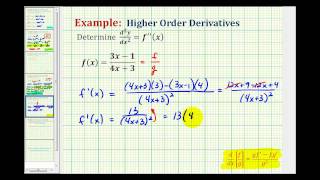 Ex 6 Determine Higher Order Derivatives Requiring the Quotient Rule [upl. by Mariejeanne724]