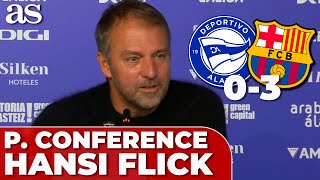 HANSI FLICK FULL PRESS CONFERENCE ALAVÉS 0  FC BARCELONA 3 [upl. by Gonnella]