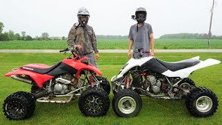 Suzuki LTZ400 vs Honda 400ex The Race Of The 400cc Quads [upl. by Notsgnal416]