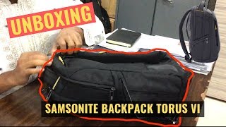 Samsonite Backpack Torus VI Unboxing Review 2019 Black [upl. by Wellesley]