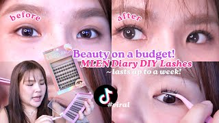 Bakit VIRAL MLEN Diary Diy Lash Extensions Honest Review  Removal [upl. by Airtina]