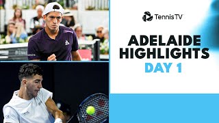 Draper Battles Baez Kokkinakis Faces Lajovic amp More Feature  Adelaide 2024 Day 1 Highlights [upl. by Nedlog]