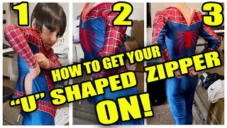 How to get your Ushaped Zipper SPIDERMAN suit ON [upl. by Ahseekal]