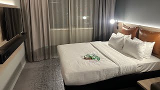 Moxy Stuttgart Feuerbach Hotel in Germany by Marriott  One King Bed room  Review  Breakfast [upl. by Essie306]