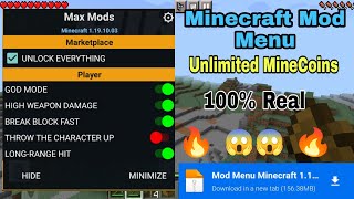 Minecraft Mod Menu Download v1192002  Minecraft Hack Mod Download  Unlimited MineCoins [upl. by Anitnerolf]