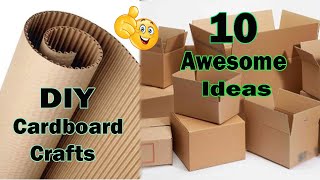 DIY  10 Awesome Cardboard Crafts Ideas  Best out of Waste [upl. by Garnett484]