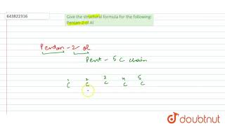 Give the structural formula for the following Pentan2ol Al  10  SELF ASSESSMENT PAPER 2 [upl. by Fabria]