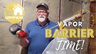 Installing Vapor Barrier Over Rockwool Insulation  Little Fixer Upper Episode 24 [upl. by Oika838]