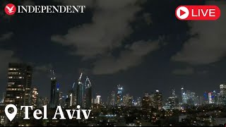 Live Tel Aviv as Iran launches missiles at Israel and sirens sound [upl. by Bibby912]