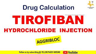 Tirofiban hydrochloride injection drip calculation  Aggribloc Aggrastat [upl. by Nohtan]