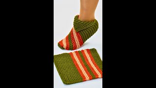 Easy 1 hour knitted slippers Step by step tutorial Miarti🧶 [upl. by Springer624]