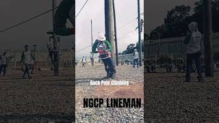 Back Pole Climbing  NGCP Lineman ⚡⚡⚡ lineman lineman linemanstrong ngcplineman [upl. by Dougherty638]