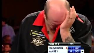 Ted Hanky Controversial Play Vs Michael Van Gerwen 2012 [upl. by Cartan]