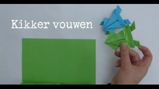 Springende kikker vouwen van papier  makkelijke uitleg  vouw instructie  origami  simple [upl. by Carlyn]