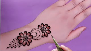 Very Beautiful Floral Khafeef Henna Mehndi Design  Latest Gulf Mehandi Design For Back Hand [upl. by Anytsirk101]